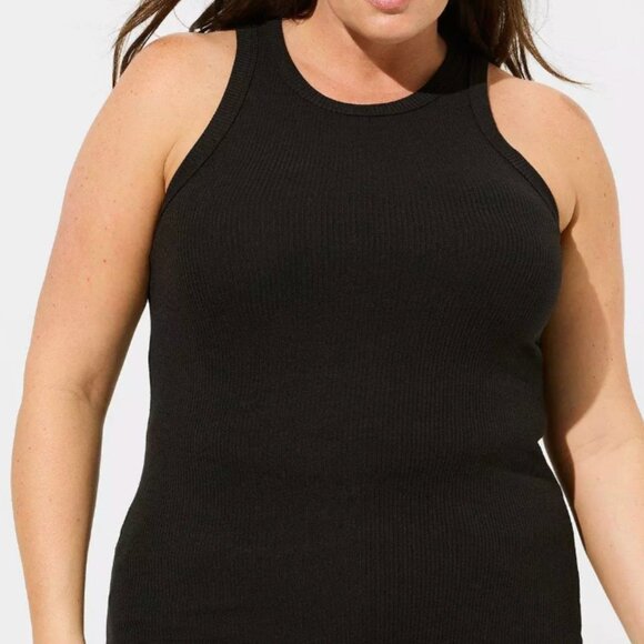 TORRID EUC Ribbed High Neck Tank Top, size 1, 5 black available! SVELTE! XL! - Picture 2 of 5